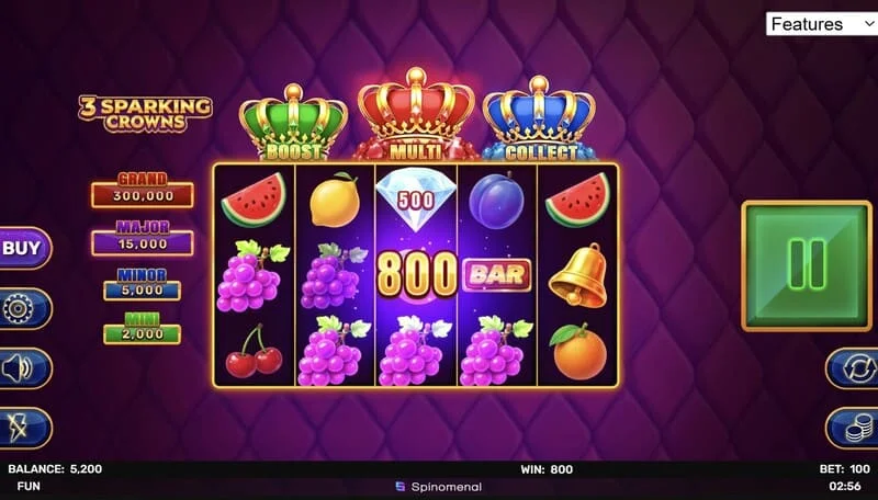 3 Sparking Crowns ベースゲーム勝利