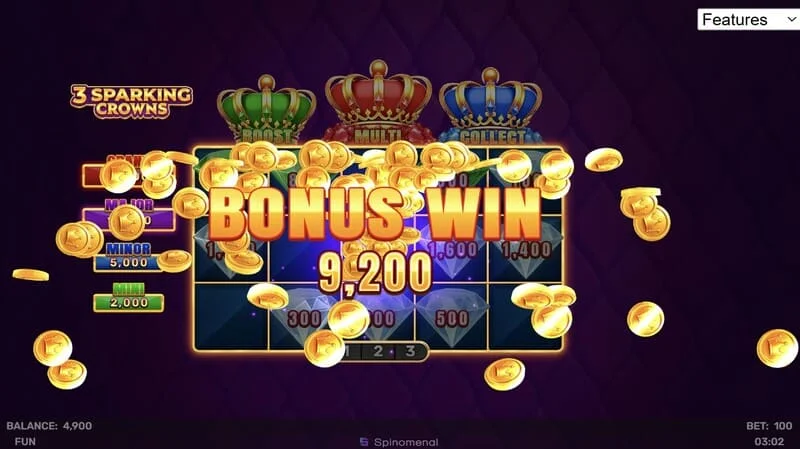 3 Sparking Crowns ボーナス勝利